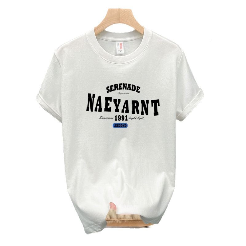 2025 Versatile Fashion New Short Sleeved T-shirt Men's Trendy Brand Hip Hop Style Round Neck Bottom Top Summer