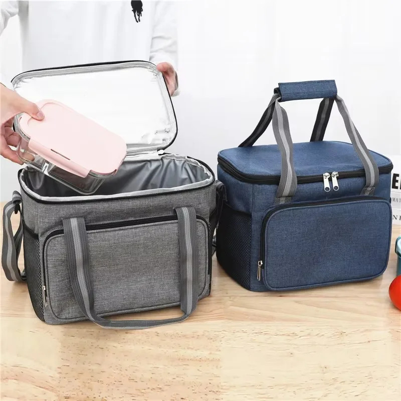 Ship from US Large Insulated Lunch Bag Black Waterproof Leakproof Thickened HandheldShoulder Carry Outdoor Picnic 250227FBB