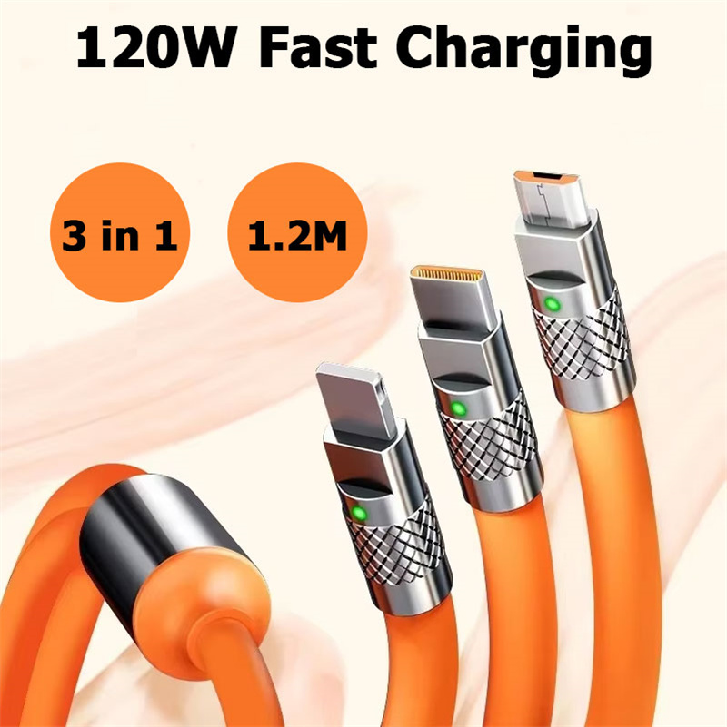 120w 6a Super Fast Charge PD Type C Liquid Silicone Cable Quick Charging For iPhone 16 15 Huawei Xiaomi Charger Cord 1.2M 2M Usb Usb C to C Charger Ca