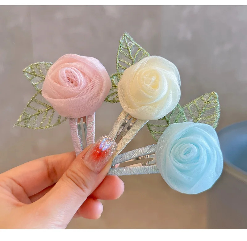 30pcs rose Flower Hair Ties scrunchie rubber band female tying hair rope scrunchies kids girls hair accessories 250227