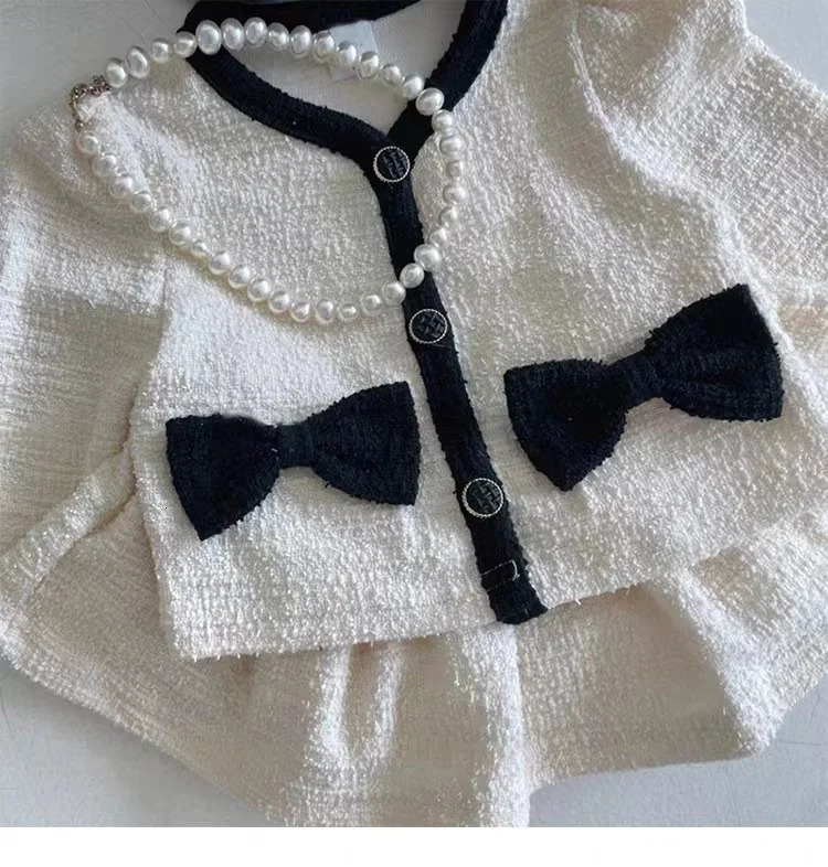 Autumn Baby Girl Long Sleeve Clothes Set Infant Cute Bow Cardigan Coat Half Skirt 2pcs Suit Girls Sweet Outfits 250227