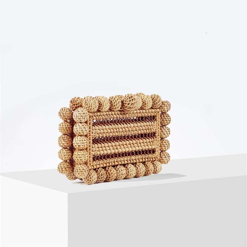 Women natural cane bag Rattan clutch Bag For Wedding Party Purse summer beach Wicker Handbag Designer 2024 new