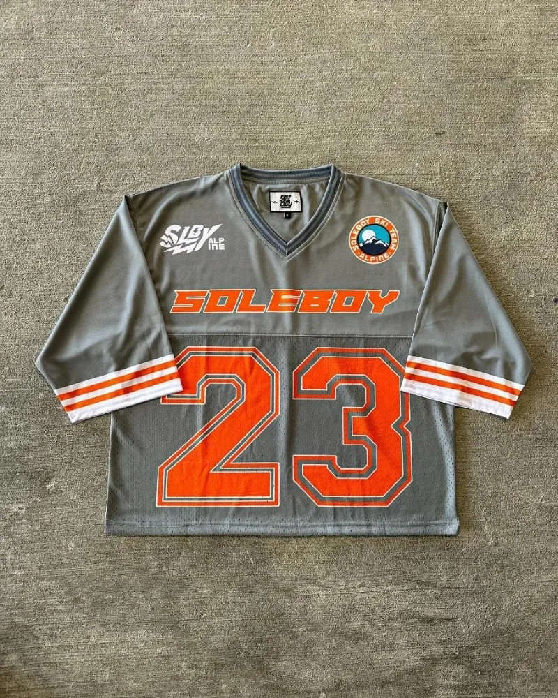 Sports style summer clothing fashion color matching sports Tshirt American jersey football couple short sleeved shirt 250226