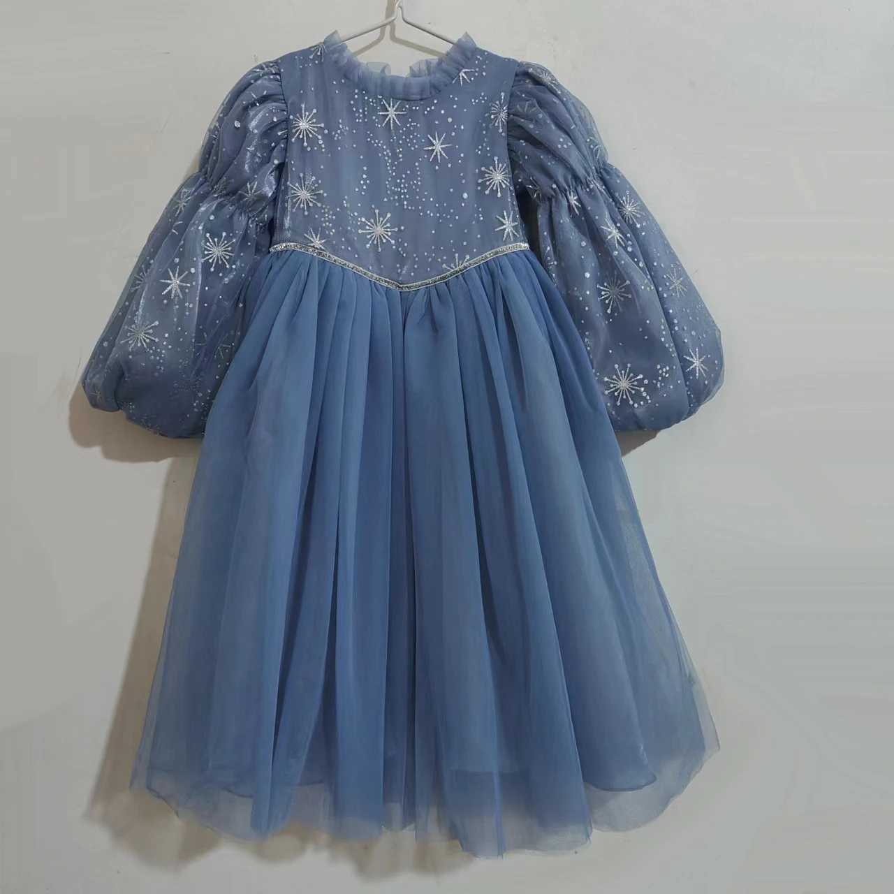 Girl's Dresses Elsa Frozen Little Girl Birthday Dress Long Sleeved Gauze Autumn Winter Elegant Princess Gala Dresses for Girls 3-10 Years Old Y25