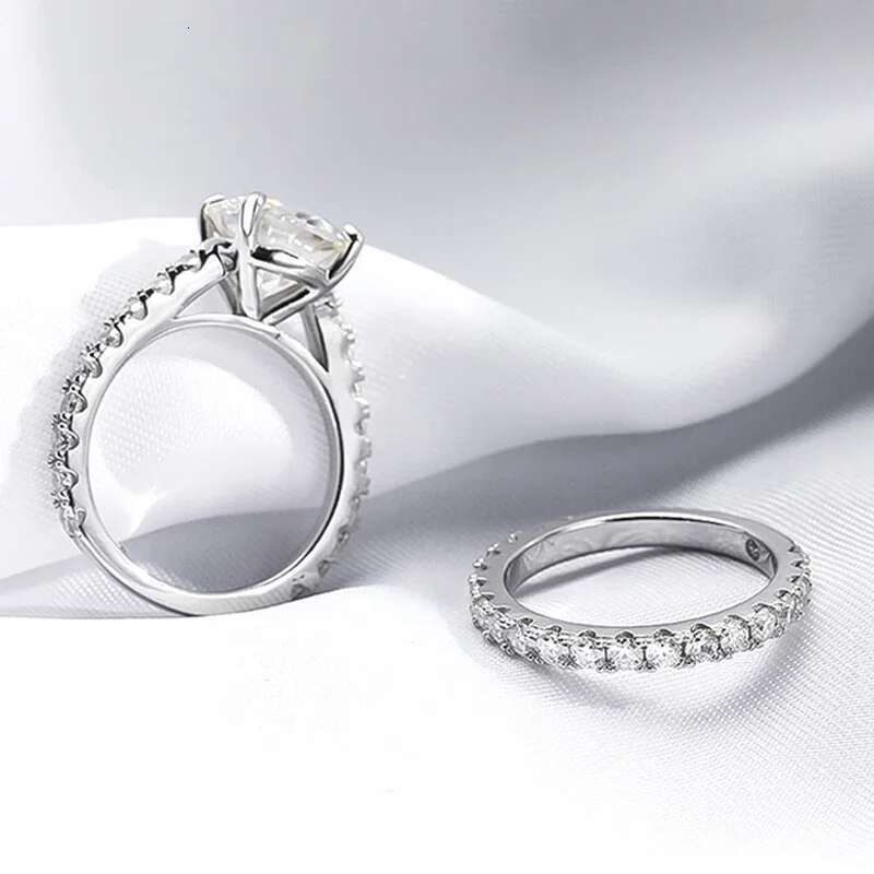 3CT All Moissanite Rings With GRA D Color VVS1Round Cut Dia 100% S Sterg Sier Engagement Bridal Sets Gifts For Women