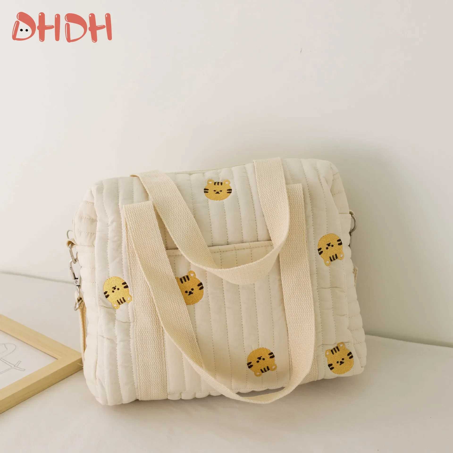 Diaper Bags Cute Bear Baby Stroller Nappy Bag Embroidery Flower Mommy Bag Soft Maternity Shoulder Pack Portable Baby Diaper Organizer Bag Y250227LTKM