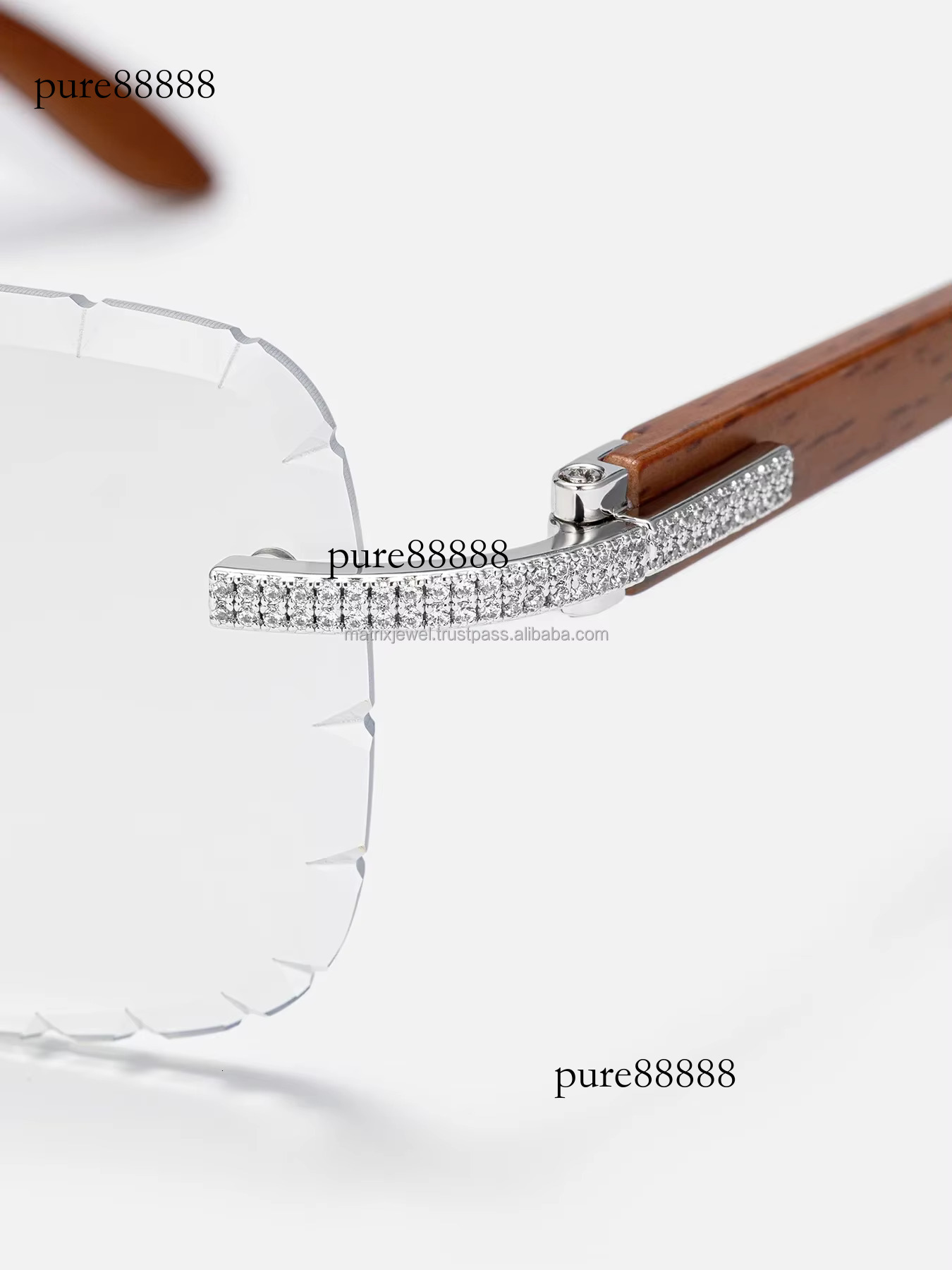 Rapper Rond and Princess Cut GRA Vvs Moissanite Iced Out Dia Sunglasses Hip Hop Jewelry Glasses
