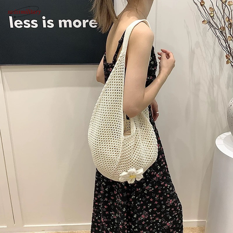 2025 New Large Capacity Woven Single Shoulder Underarm Tote for Women's Summer Leisure Vacation Beach Bag Trendy #swissmilitary