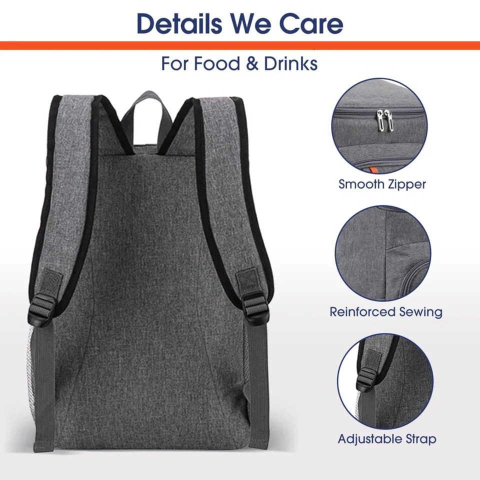 Ship from US CE Coolable Backpack Soft Side Insulated Leak proof Waterproof Cooler Bag Portable and Lightweight Lunch Suitable for Travel 250227FBB