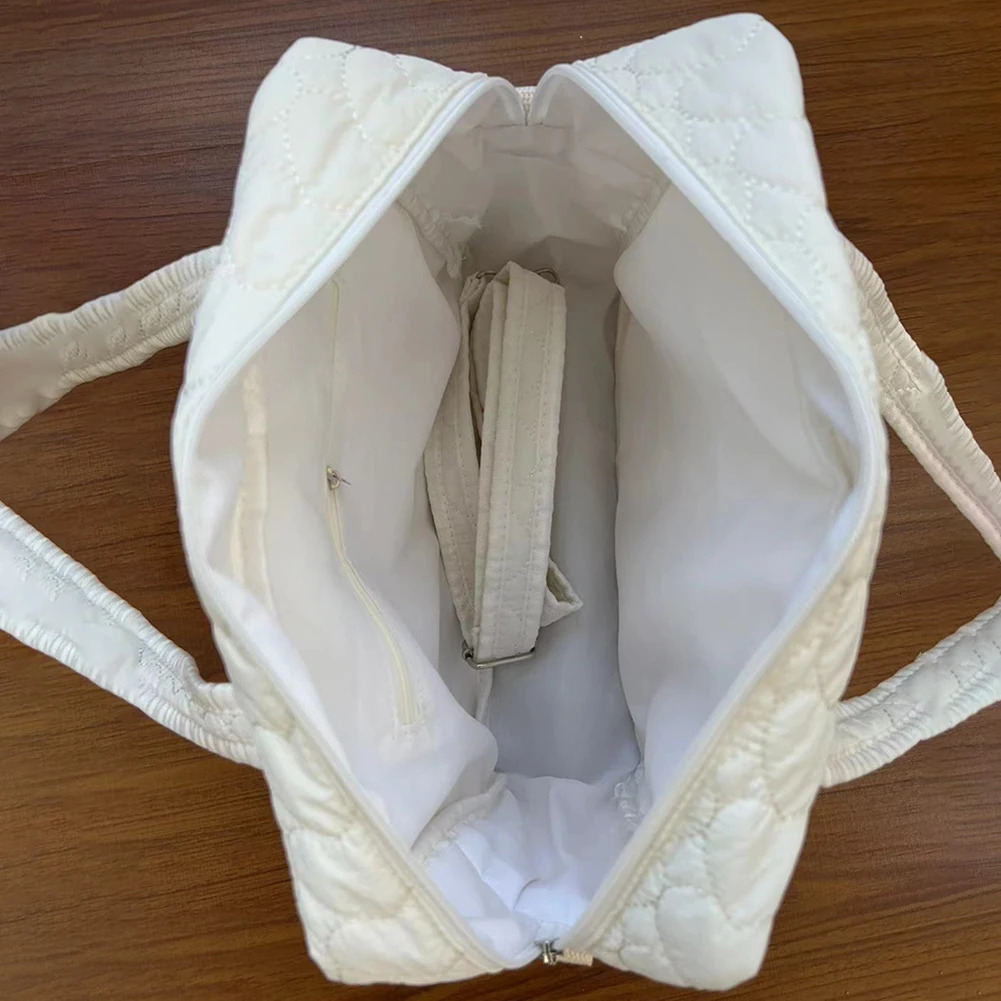 Ship from US Women Tote Bags Nylon Shoulder White Fashion Multifinonal Storage Large Capacity Handheld Mommy Hanadbag 250227FBB