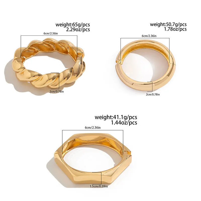 Salircon Simple Vintage Geometric Smooth Metal Bangles Bracelet for Women Men Cool Punk Spring Bangles Jewelry Accessories 250227