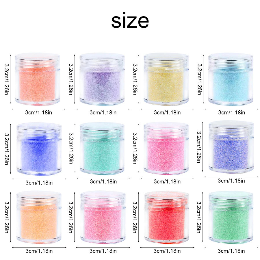 12Colors 10ML Shiny Nail Glitter Powder Sequins Powder For Nail Art Decoration Gradient Nail Powder Nail Art Decoration 250227