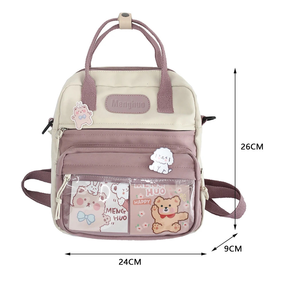 Ship from US Fashion Kawaii Backpack Laptop Rucksack Student School Bags Teenager Bookbag Female Mochila Bagpack Shoulder Bag Pack 250227FBB