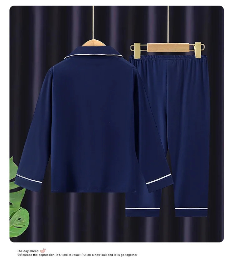 Teenager Boy Girl Pajamas Set Kids Spring Autumn Print Cute Cotton Sleepwear Long Sleeve Birthday Gift School Loungewear 3-16Y 250227