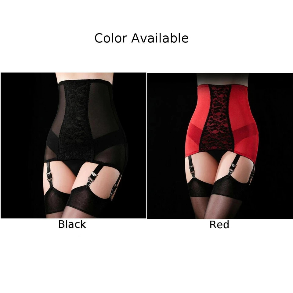 High Waist Womens Garter Belt Buckle Girdle Free Stockings Lace Sexy Stockings Ultra-thin Adjustable Size 250227