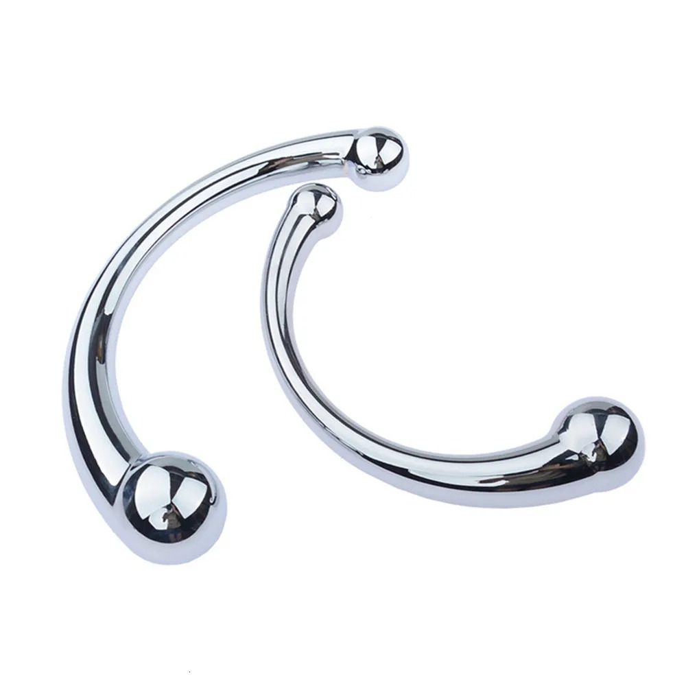 Double Ended Stainless Steel G Spot Wand Massage Stick Pure Metal Penis P-Spot Stimulator Anal Plug Dildo Sex Toy For Women Men 250227