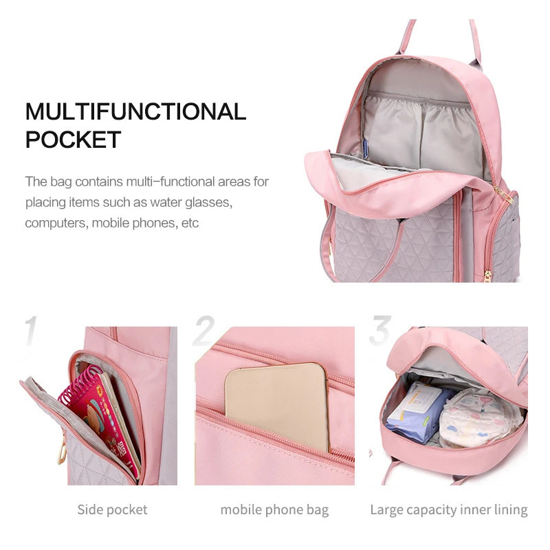 Fashion Mommy Diaper Bags Mother Large Capacity Travel Nappy Backpacks multi-functional Convenient Baby Nursing Bags 250227