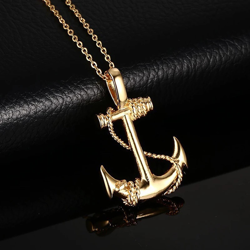 Vintage Boat Sea Anchor Sailor Man Men Necklaces Chain Pendants Punk Rock Hip Hop Unique for Male Boy Fashion Jewelry Gift 250227
