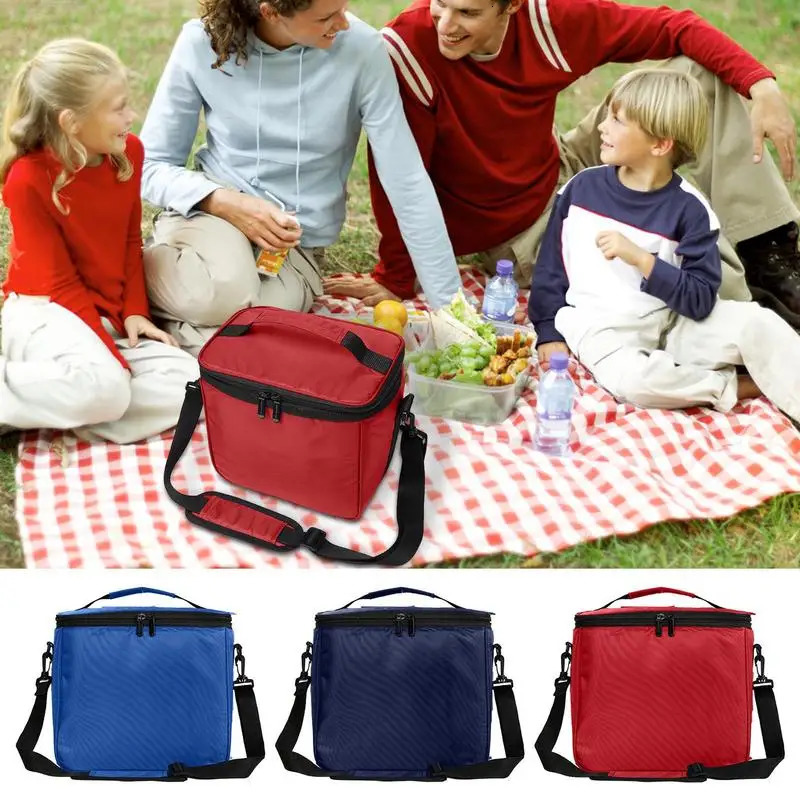 Ship from US Picnic Bag Cooler 600D Oxford Cloth Camping Insulated Portable Thermal Lunch Pouch With Shoulder Strap For 250227FBB