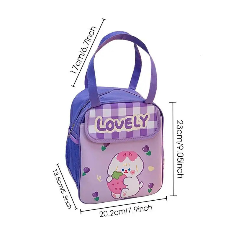 Ship from US Insulated Lunch Bag MultiPocket Snack Tote Thermal Cooler Sack Food Handbags Case Reusable Waterproof Heat For 250227FBB