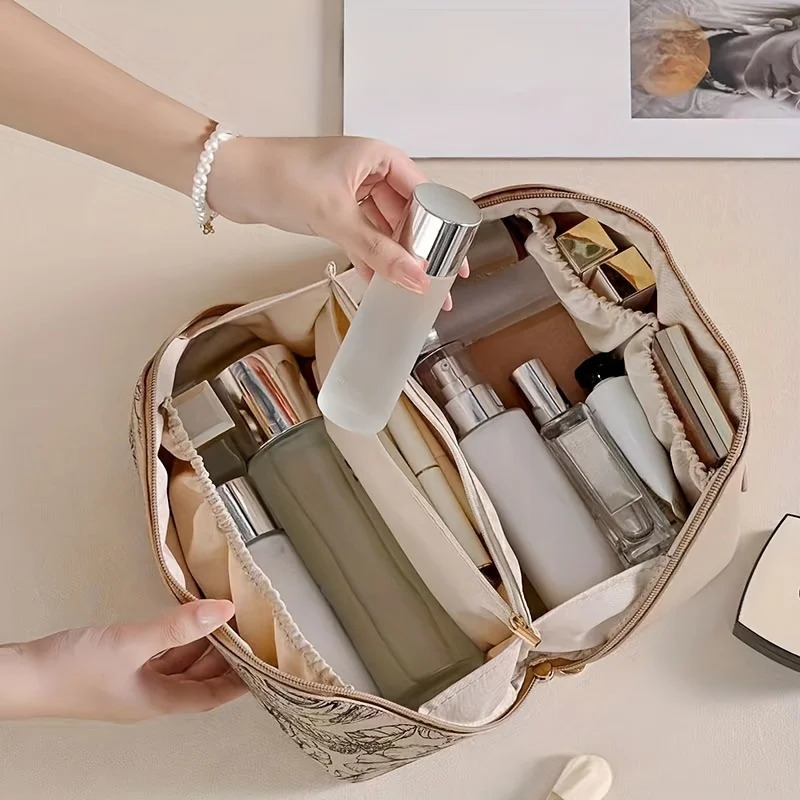Ship from US Cosmetics bag travel cosmetics large capacity storage portable leather cleaning womens multifunctional toilet kit 250227FBB
