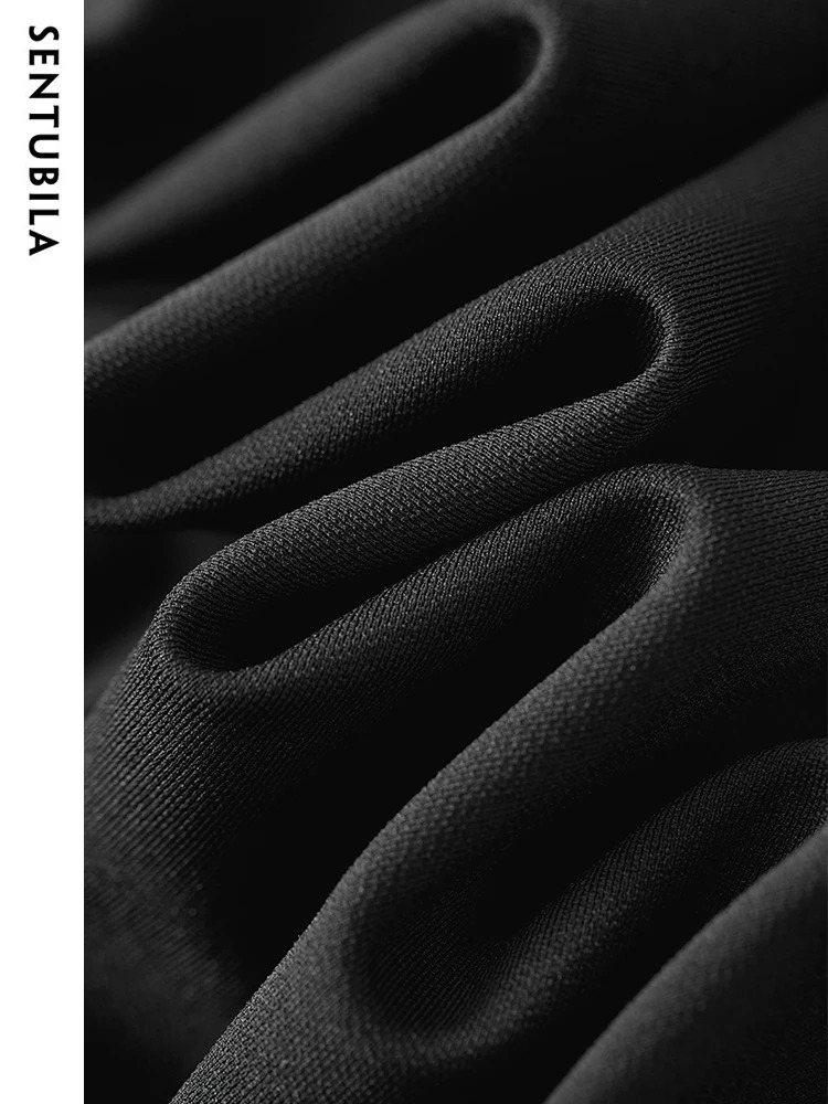 SENTUBILA Simple Party Black Midi Dress Women Spring Autumn Slim Temperament Slash Neck Sleeveless Lady Dresses Q33L52443 250226