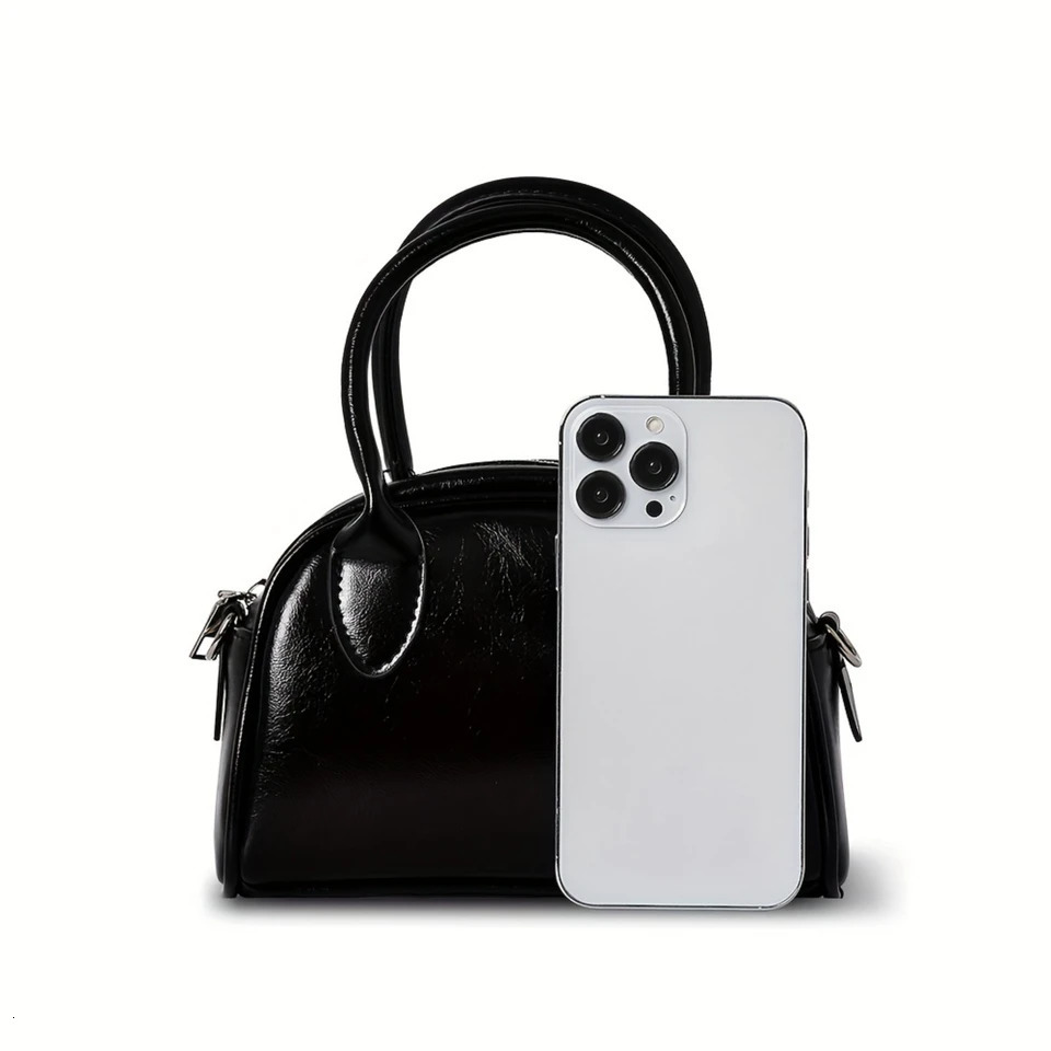 Ship from US Elegant Boston Handbag For Women Simple Allmatch Small Tote Bag Vintage PU Crossbody 250227FBB