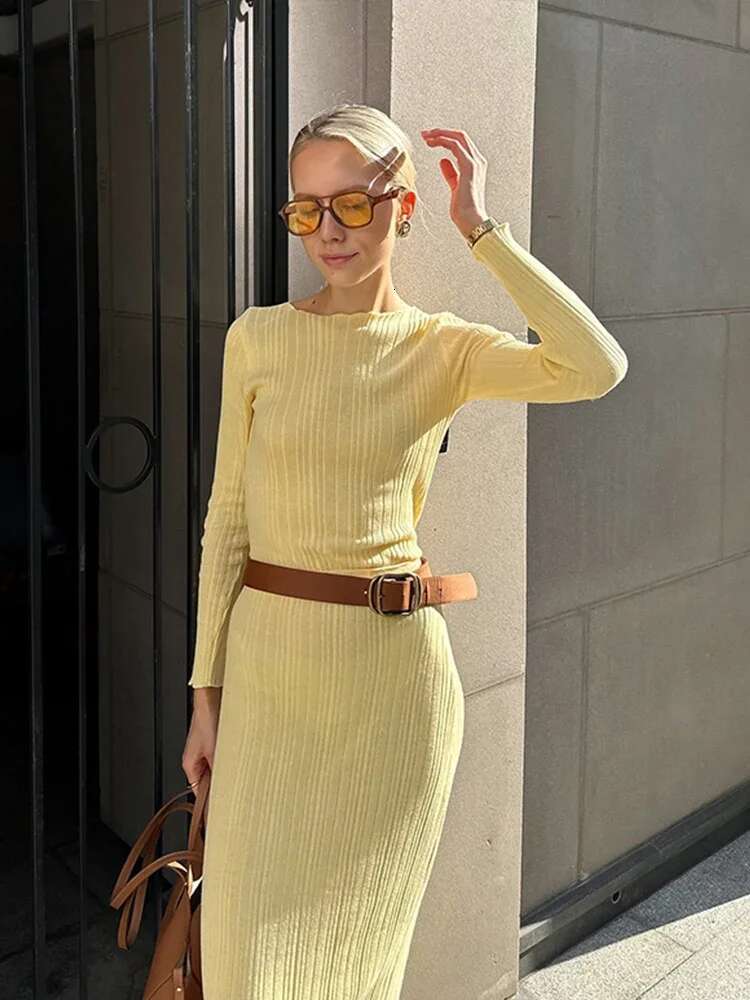Elegant Knitted Women's 2 Pieces Sets With Skirt Casual Slim O-Neck Long Sleeve Top High Waist Skirts Fashion Spring Ladies Suit