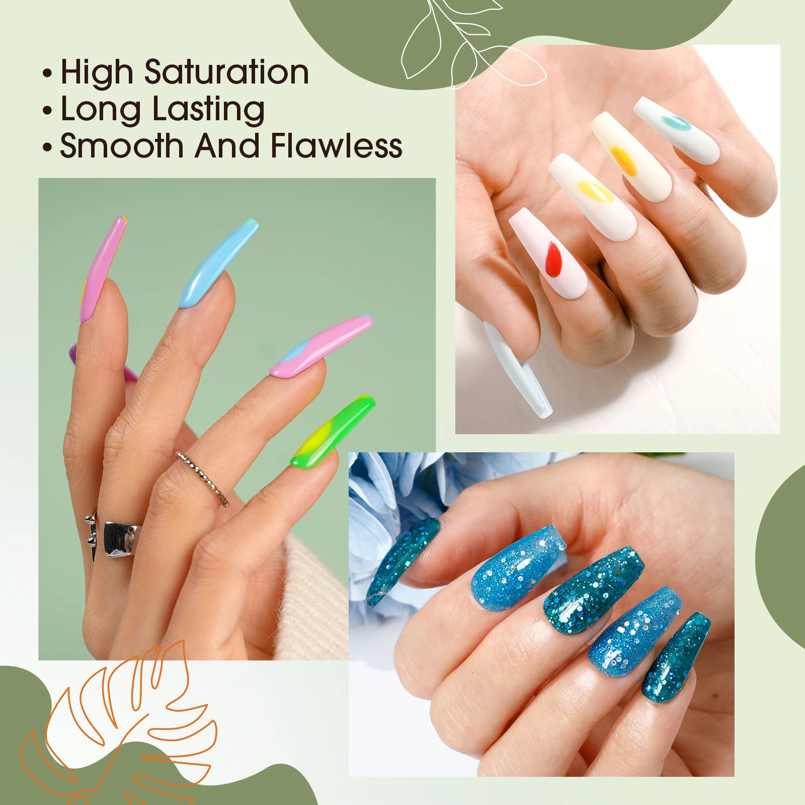 ROSALIND 29PCS Dip Nails Powder Starter Kit 20 Colors Dip Powder Nail Kit Red Green Orange Glitter Series Nail Dip Powder Color 250227
