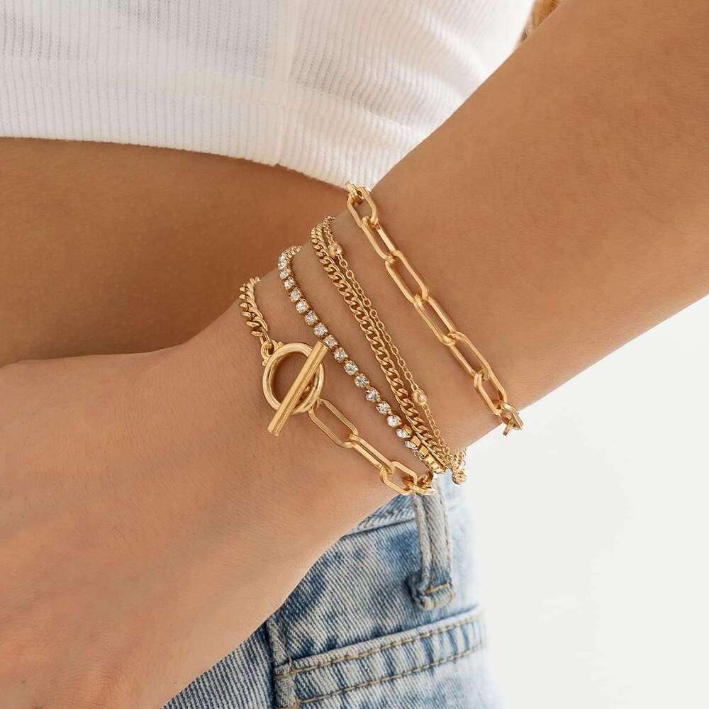 Bracelets Dainty Boho Stackable Bracelet Set Gold Chunky Layered k Bangle for Women