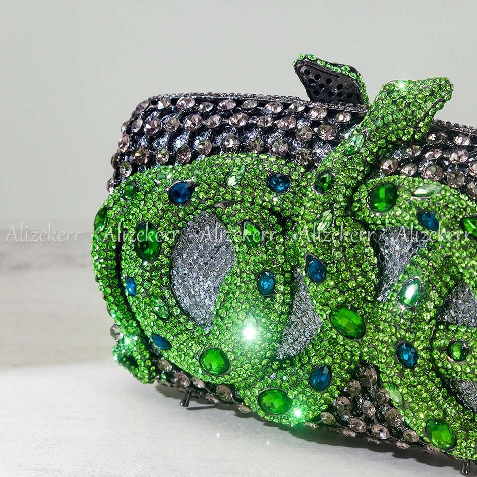 Alizekerr Snake Shaped Rhie Evening Bags Boutique Gorgeous Crystal Metal Clutch Purses And Handbags Wedding Party