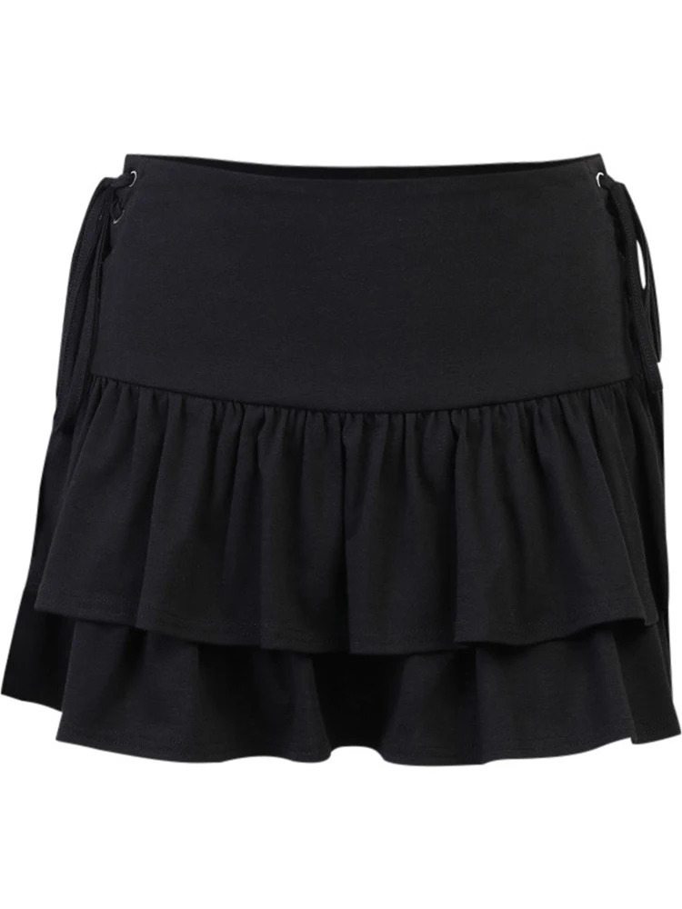 Streetwear Mall Goth Skirt Women Harajuku Y2k E- High Waist Bandage Mini Skirt Dark Gothic Punk Emo Alt Club Wear 250227
