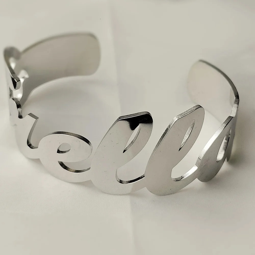 Personalized Letter Bracelet Custom Name Bracelet Adjustable Stainless Steel Punk Bracelet Ladies Jewelry Girlfriend Gift 250227