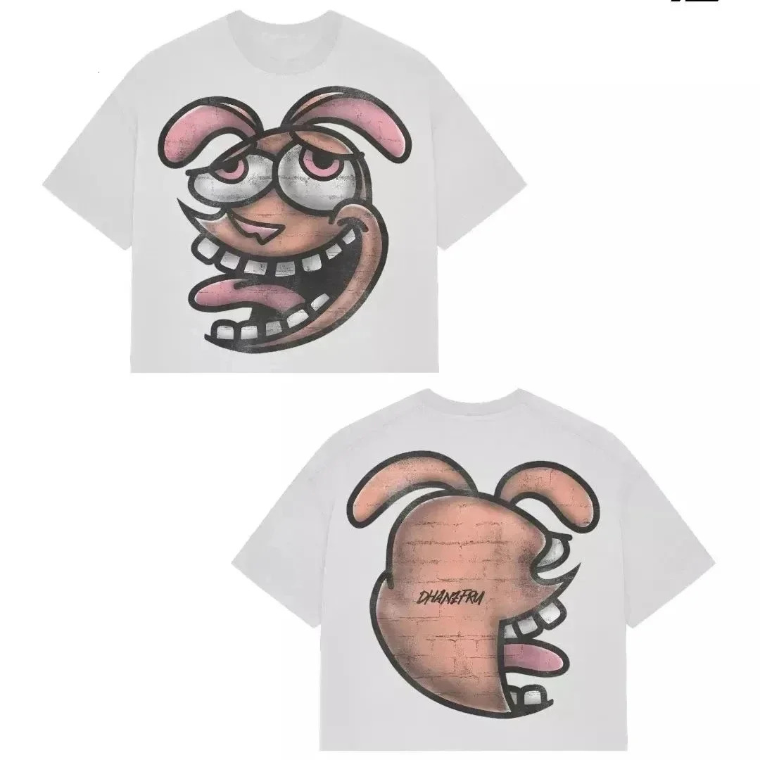 Streetwear T Shirt Hip Hop Fun Cartoon Graphic Printed Oversized T Shirt Harajuku Gothic Cotton Short Sleeved Clothing Men Women 250226