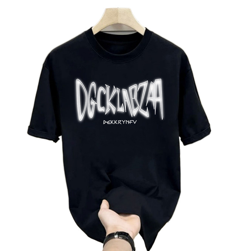 Fashion Trend Free Shipping 2025 New Short Sleeved T-shirt For Men, Ins Trendy Brand Hip-hop Style Round Neck Bottom Shirt, Summer Top