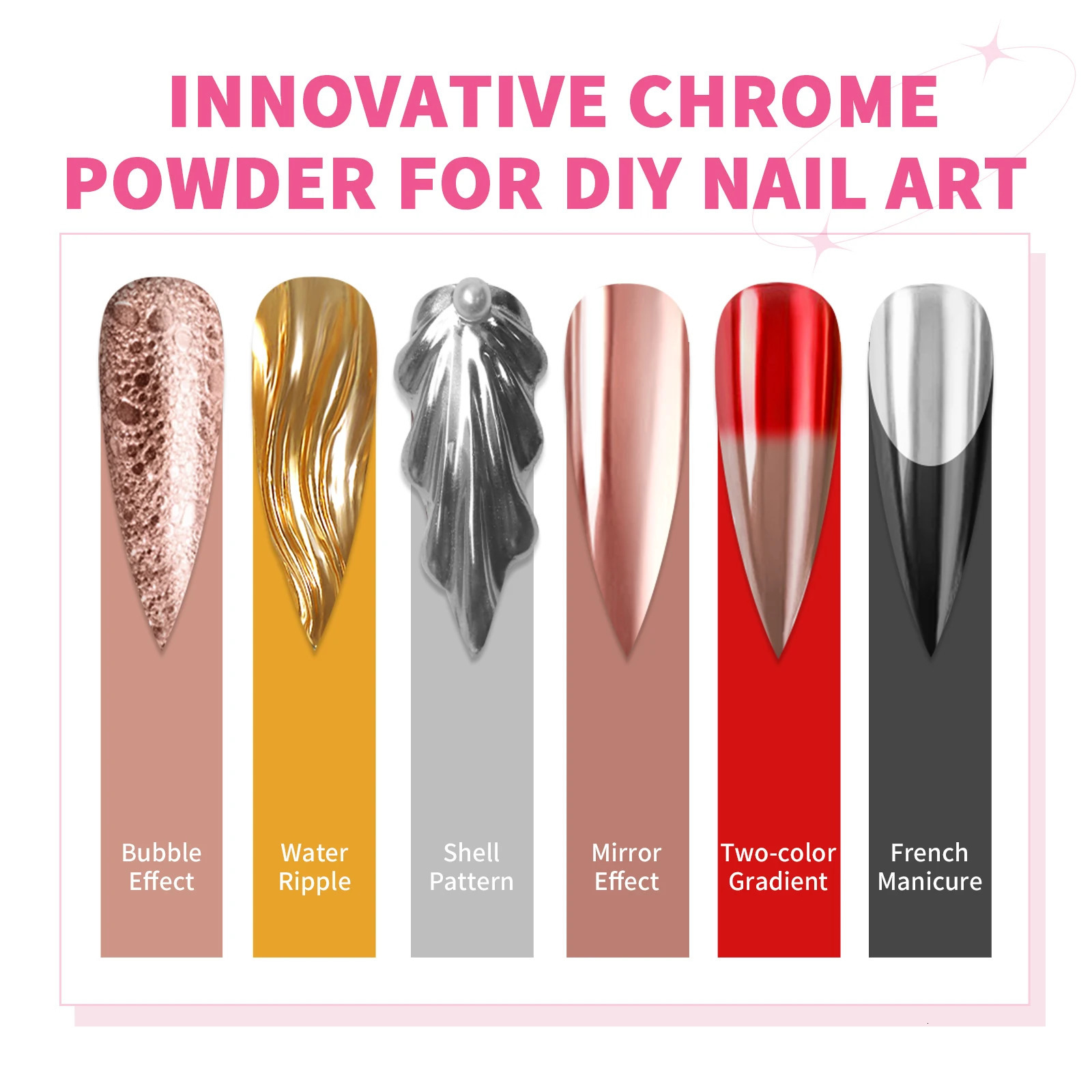 Saviland 48 Colors Chrome Nail Powder Set Metallic Mirror Effect Chrome Nail Powder for Gel Nails Art Decoration Manicure DIY 250227