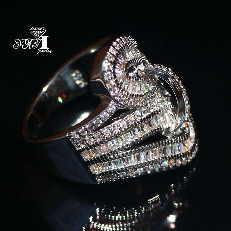 YaYI Fine Jewelry Top Quality Gemstones Moissanite Cubic Zirconia Sier Color Engagement Wedding Party Rings Gifts