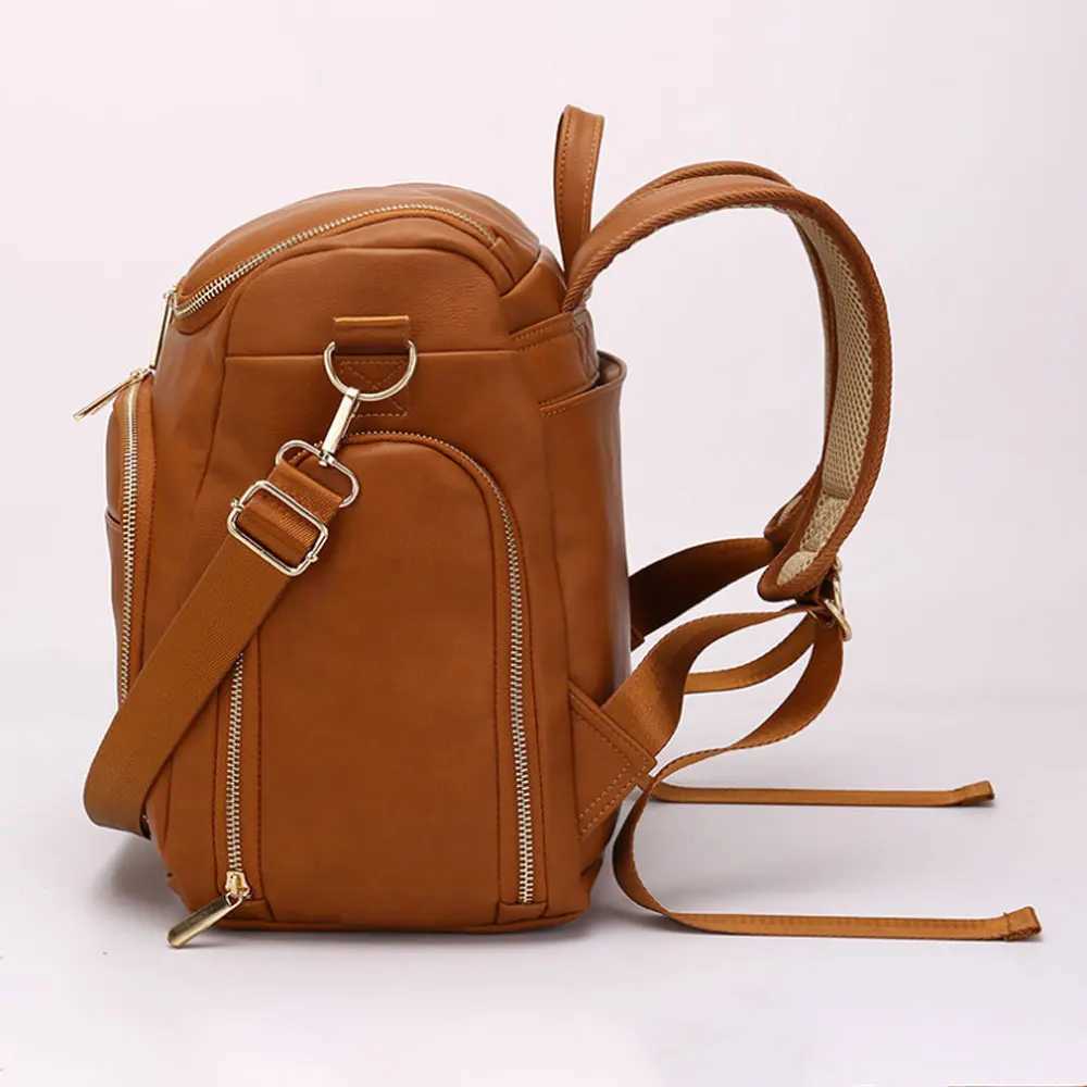 Diaper Bags Mummy Nappy Backpacks Kids Stroller Bags Large Capacity PU Handbag Waterproof Outdoor Travel Diaper Bag Maternity Baby Care Bags Y250227RX