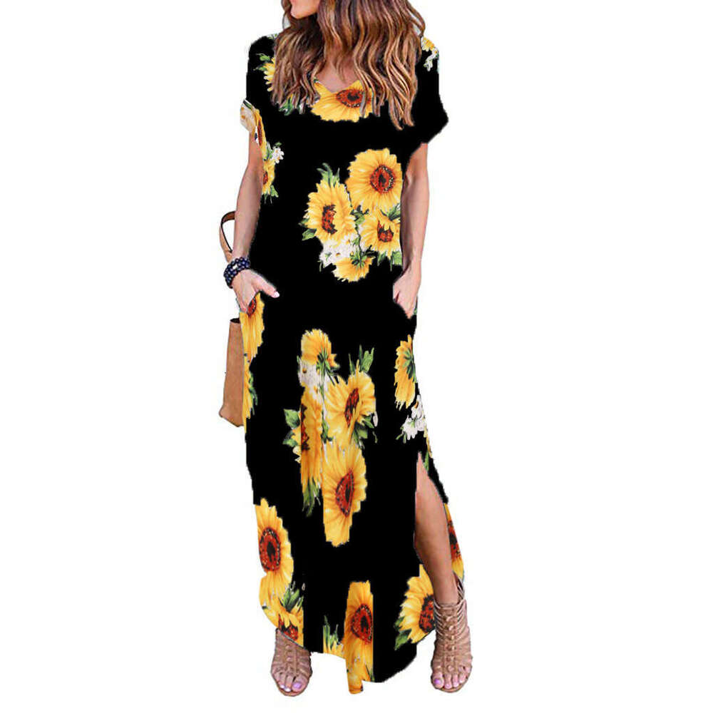 2025bay hot item extra long plus fat MM loose pocket dress 24 colors 9 sizes 2025 new casual fashion trend clothing