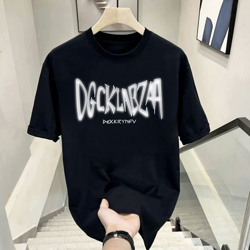Fashion Trend Free Shipping 2025 New Short Sleeved T-shirt For Men, Ins Trendy Brand Hip-hop Style Round Neck Bottom Shirt, Summer Top