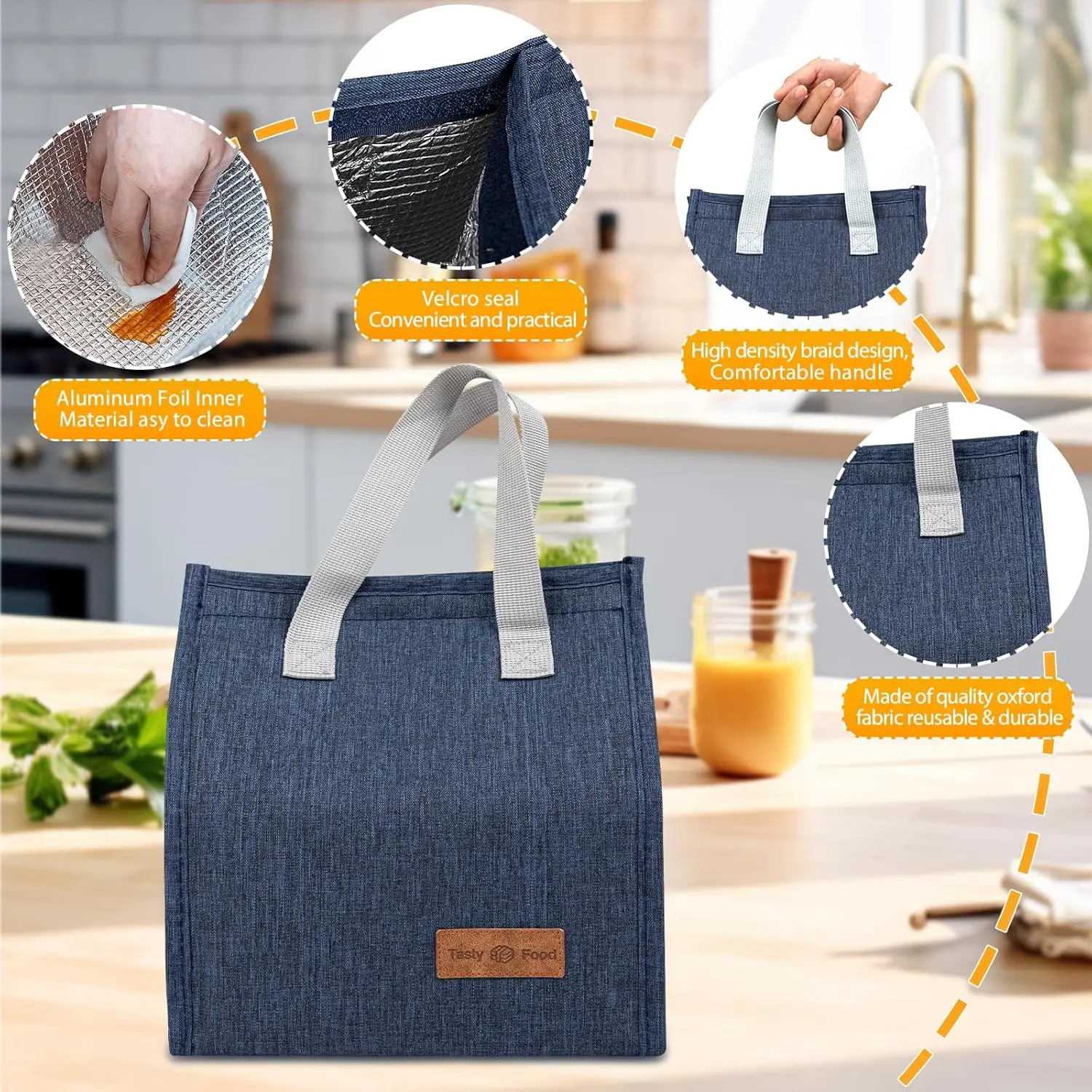 Ship from US 12 Pack Lunch Bags BulkInsulated Reusable with Aluminum for Leakproof Tote Large Box Multicolor 250227FBB