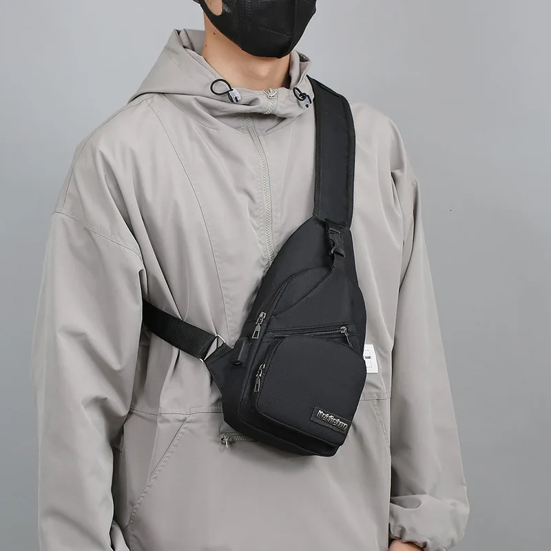 Ship from US Casual Mens Chest Bag Portable Trend Shoulder Fashion Simple Lightweight Multifunctional Crossbody 250227FBB