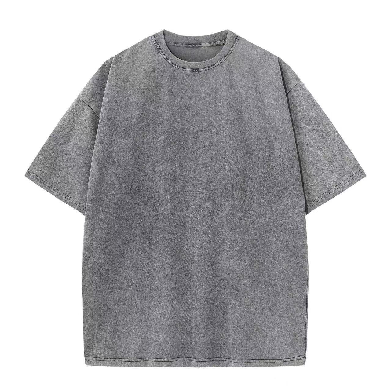 Designer 240g Stir Fried Snowflake Washed Old Men's And Women's T-shirts, Oversized Fashion Brand With Loose Short Sleeves For Summer