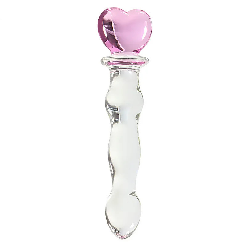 Cute Pink Smooth Crystal Glass Anal Plug Vaginal Anal Beads Dildos Plug Massage Masturbation Adult Sex Toys For WomenMen 250227