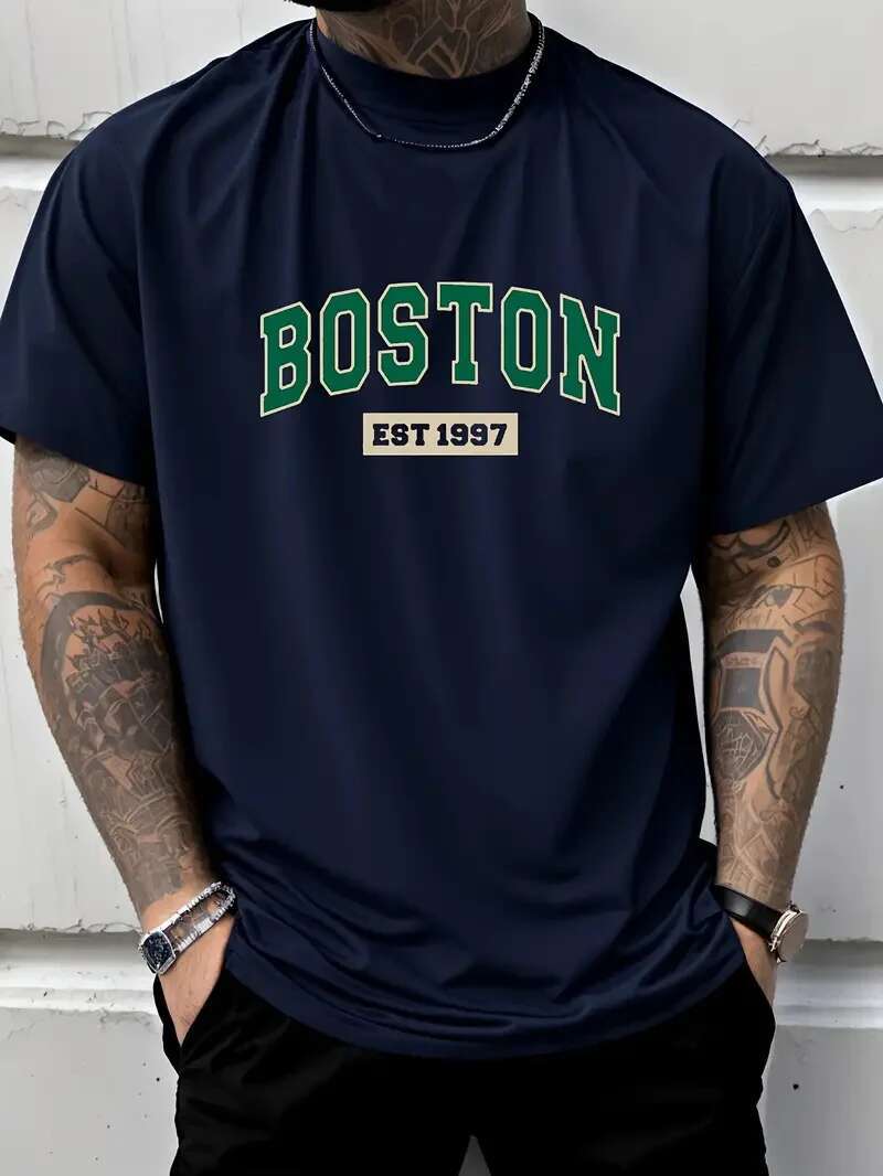 European And American Simple And Fresh Letter Pattern Summer New Designer T-shirt Outdoor Casual Comfortable Breathable Men's Short Sleeved T-shi