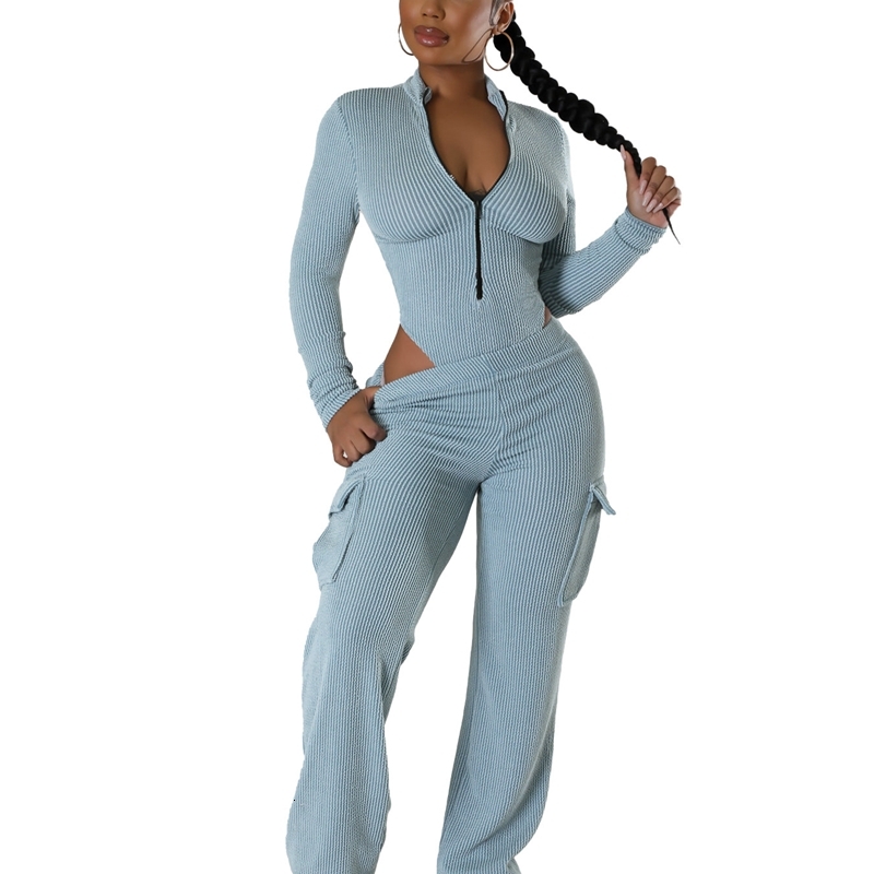 Womens Tracksuits Two Pieces Set 2025 New Autumn And Winter Elastic Twisted Strip High Waisted Long Sleeved Jumpsuit Work Pants Set