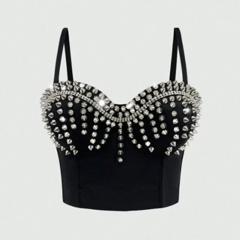 Camis Tees Corset Sexy Top Summer Tank Women Clothing Y2k Tops Fashion Clothes Streetwear Stage Show Party Club Bling Shirts 250226