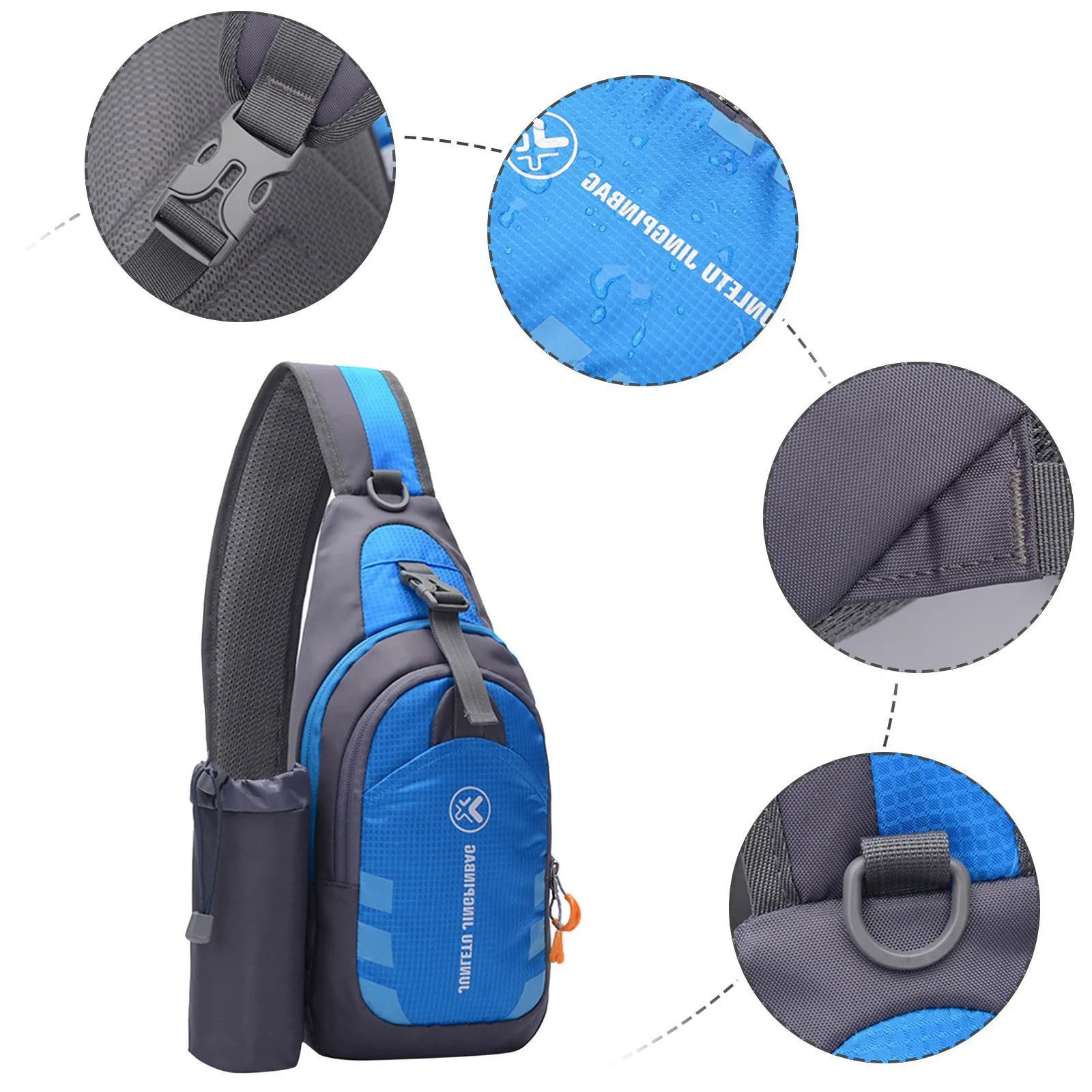 Ship from US Cute Shoulder Bag Outdoor Sports Kettle Chest Men And Women Multifunctional Riding Single Backpack 250227FBB
