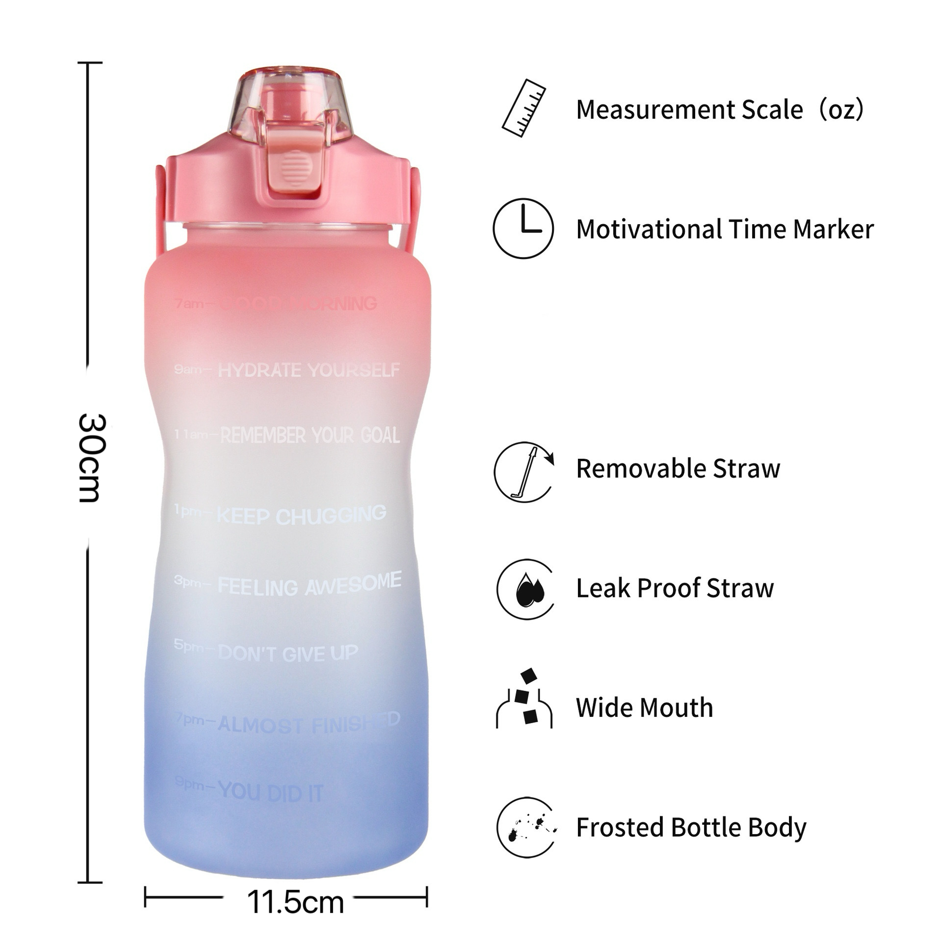 Super large capacity sports outdoor water cup fitness portable carry handle simple plastic high temperature water bottle