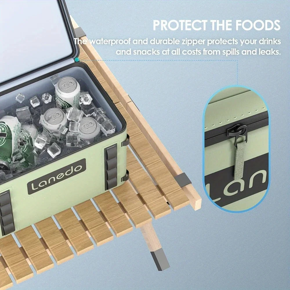 Ship from US Lanedo Soft Cooler 36 Can 25 Botters Insulated Bag Portable Ice Chest Box Floating LeakProof Green 250227FBB